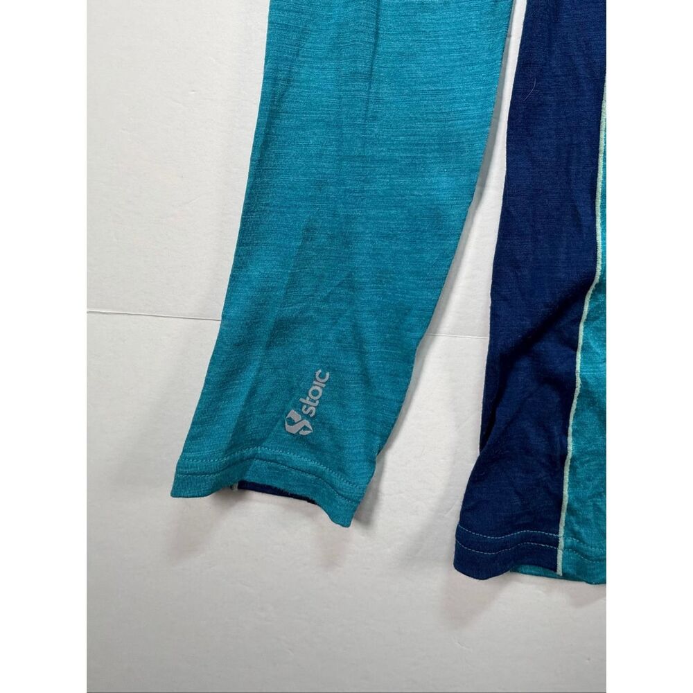 Stoic Merino Wool Base Layer Top Women’s Size Large Blue Long Sleeve Thumbholes - Picture 5 of 10